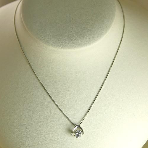 ダイヤモンド ネックレス プラチナ 一粒 0.40ct 鑑定書付 0.40ctup D 