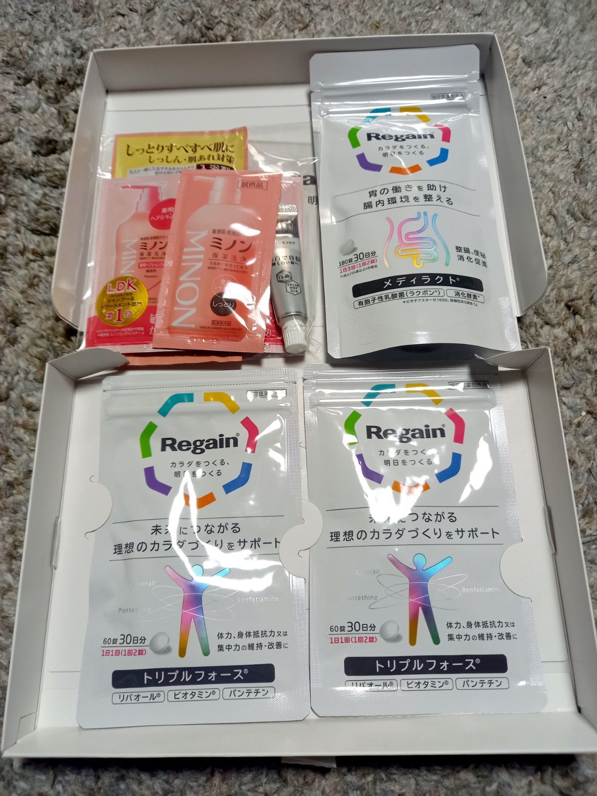 日本製通販 リゲイン トリプルフォース 60錠×2袋 メディラクト180錠 ...