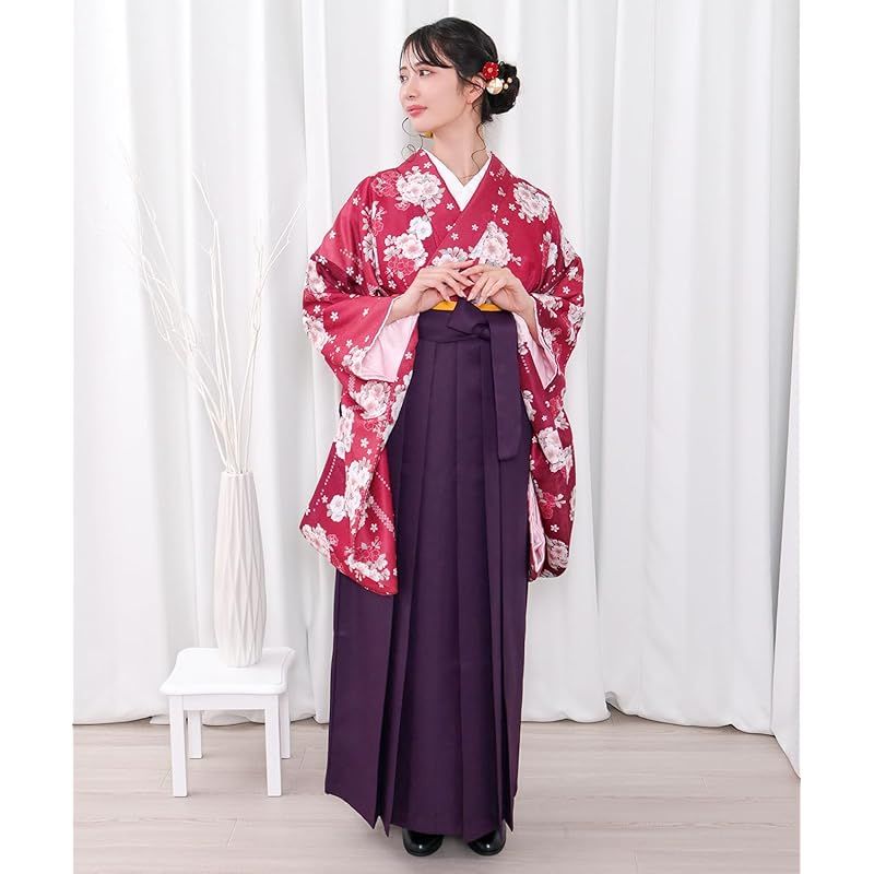 Amazon | [KYOETSU] [キョウエツ] 袴セット 二尺袖着物 無地袴 4