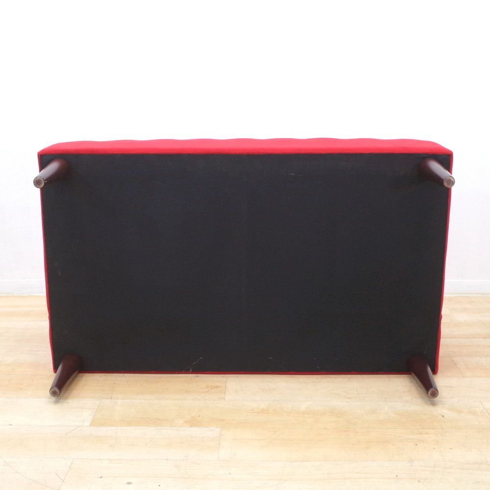 arne アーネ 2人掛けソファ LUNCHシリーズ レッド ベンチソファ 肘無し