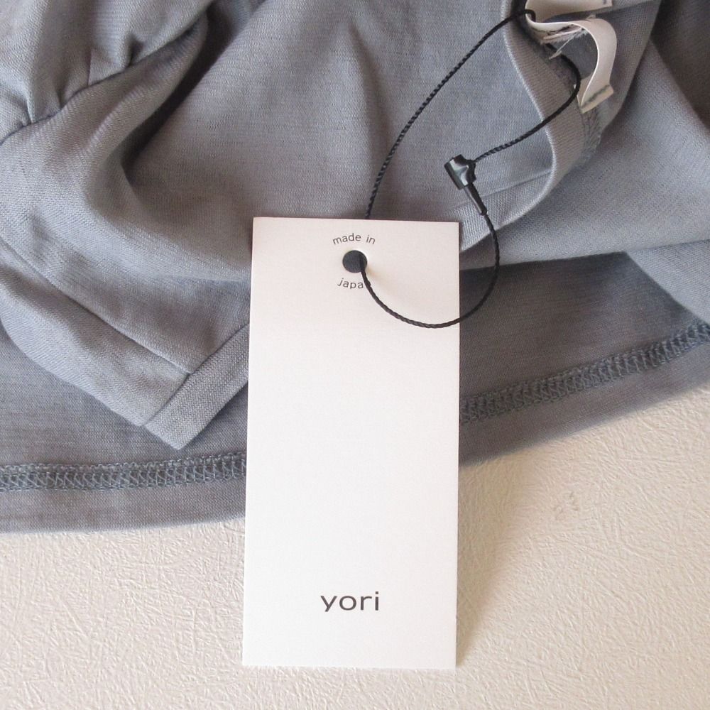 未使用 yori ヨリ ボヘミアンギャザーカットソー 半袖 プルオーバー ブラウス YR2011-018SP 38 スモーキーブルー  レディース 古着 中古 未使用 yori ヨリ ボヘミアンギャザーカットソー 半袖 プル