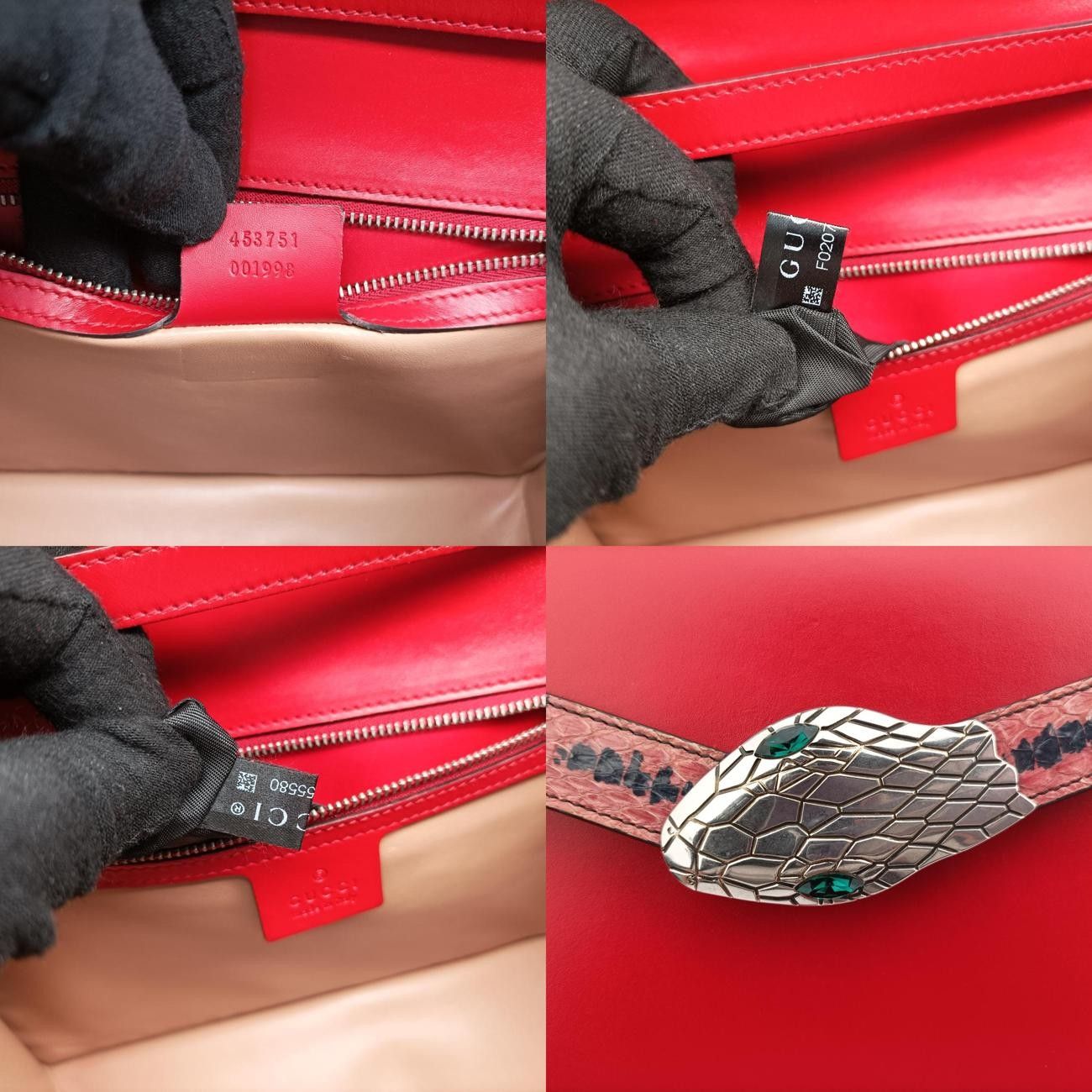 グッチGucciリリス バンブー コーラルスネークレッドレザー453751F020755580 DECORATOM_COM_BR