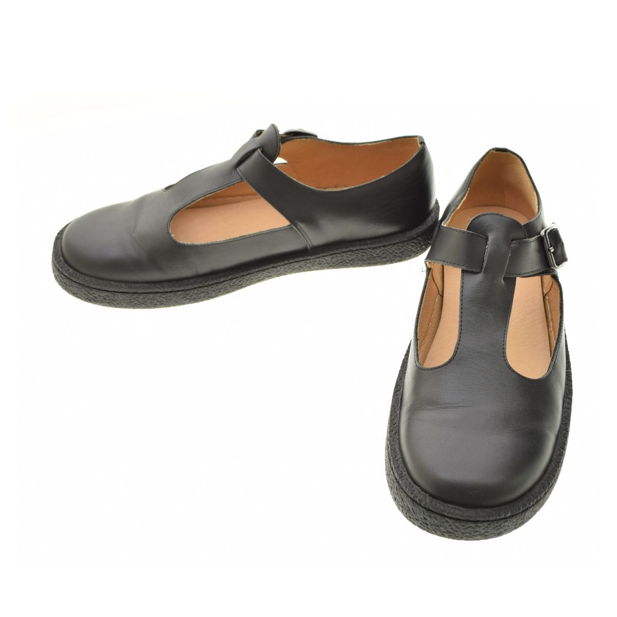 MOHI/ レザーTストラップオープントゥフラットシューズ 38 MOHI