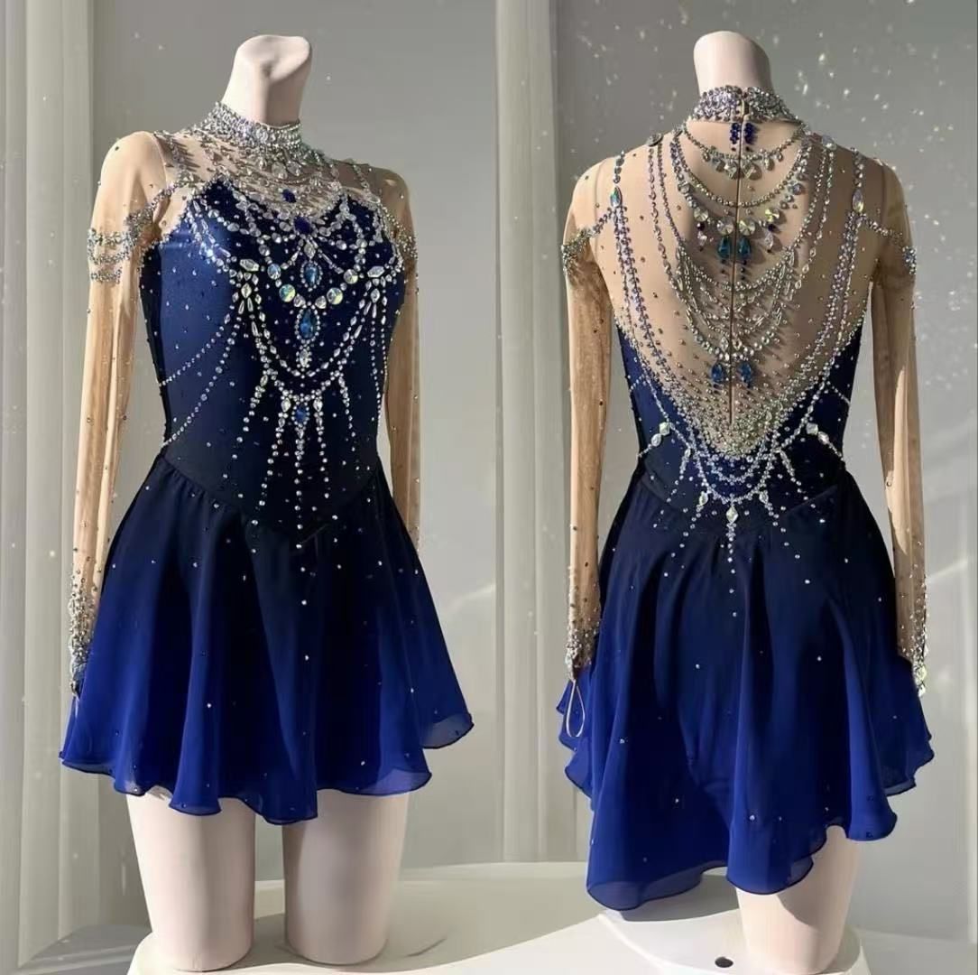 ♥ ハイエンドカスタマイズフ 豪華 ィギュアスケート衣装 競技用ドレス 社交ダンス衣装