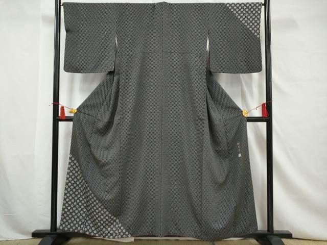 平和屋着物●染師　久保伊知郎　訪問着　江戸小紋　立涌花文　正絹　逸品　AAAW3600nf 平和屋着物○染師 久保伊知郎 訪問着 江戸小紋 立涌花文 正絹 逸品