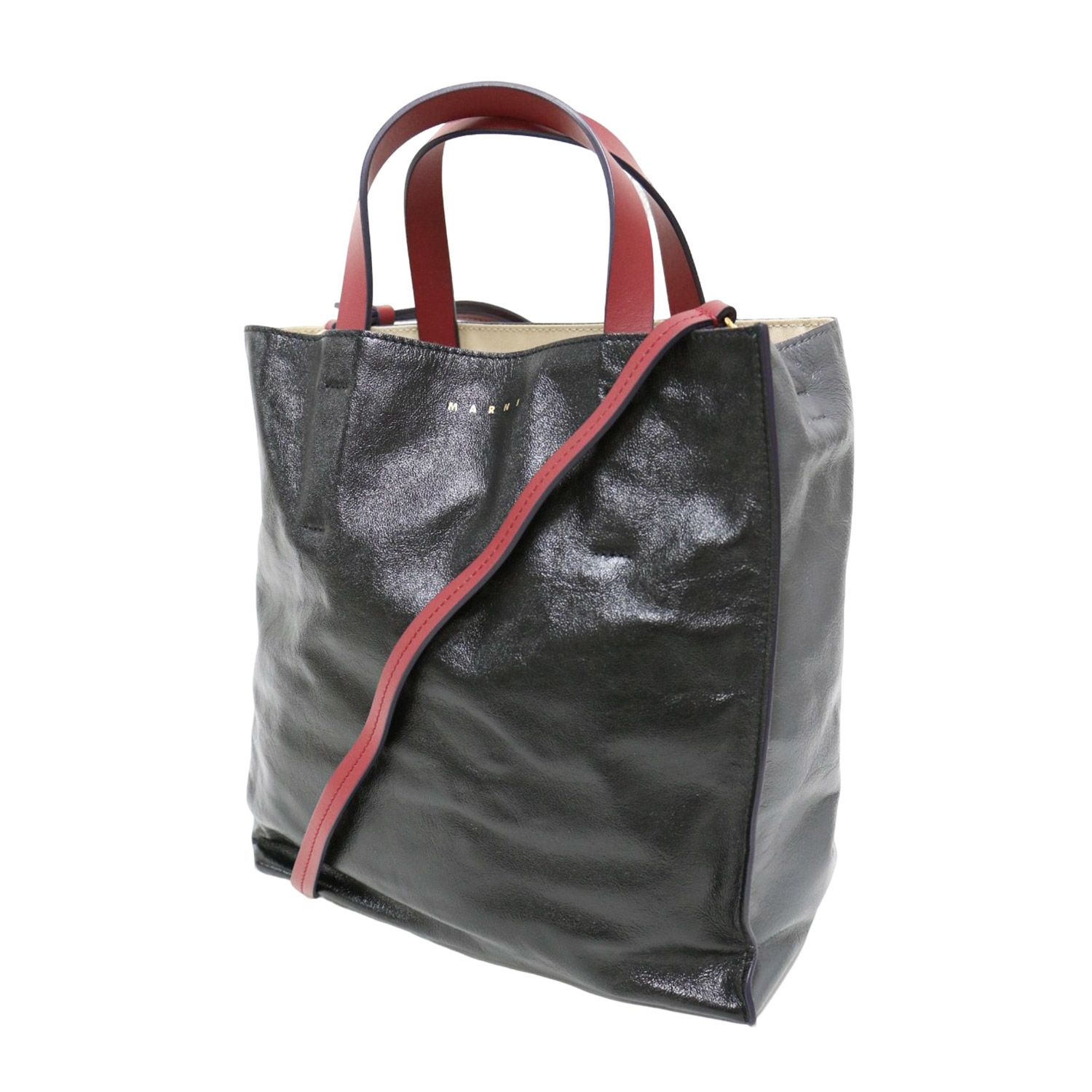 美品】MARNI マルニ バッグ グレー レッド / Museo Soft ミニ 美品】MARNI マルニ バッグ グレー レッド / Museo Soft ミニ