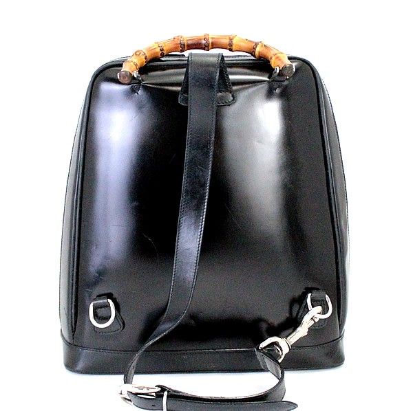 GUCCI モノグラム バンブー ショルダーバッグ ブラック 古着Y2Kグランジ GUCCI モノグラム バンブー ショルダーバッグ ブラック 古着Y2K