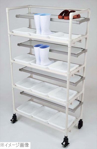 【新品】イレクター 抗菌シューズラック ２段タイプ ２５足用 白