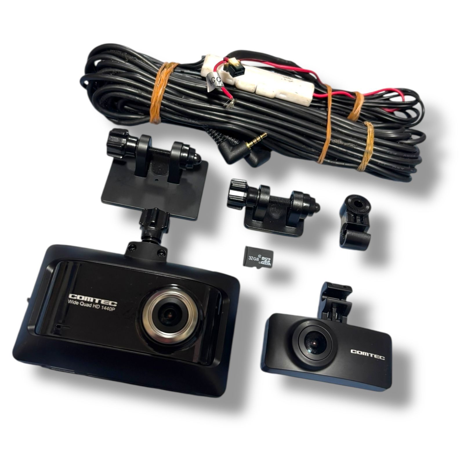 管理番号3023 コムテック 車用 前後2カメラ ドライブレコーダー ZDR026 前後370万画素 WQHDノイズ対策済 夜間画像補正 LED信号対応 microSD 16GB 付 SONY製CMOSセンサー搭載 Gセンサー GPS 19年モデル