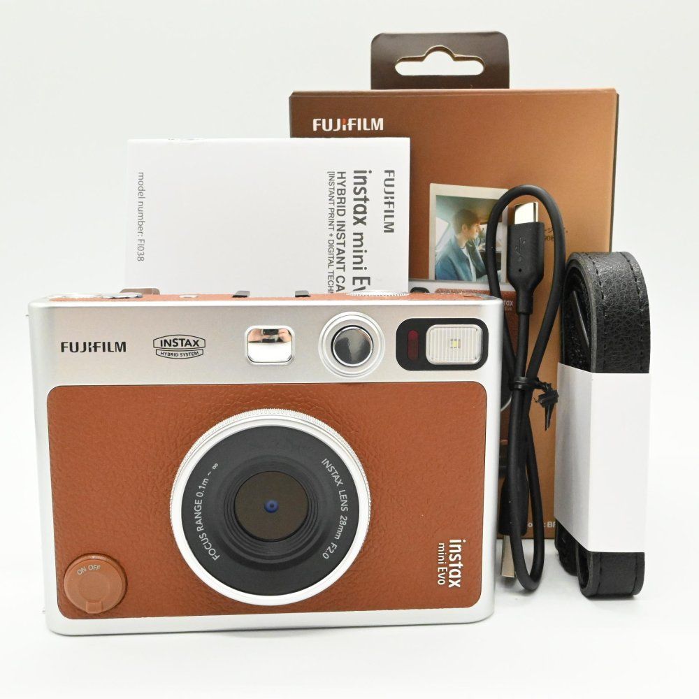 富士フイルム FUJIFILM チェキ Evo ハイブリッドインスタントカメラ instax mini Evo ブラウン