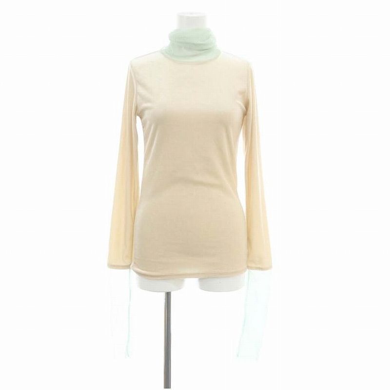 フィルザビル FILL THE BILL VELOR SHEER TURTLE NECK トップス カットソー 長袖 タートルネック プルオーバー シアー 2 ペールオレンジ 緑 グリーン |CX OS