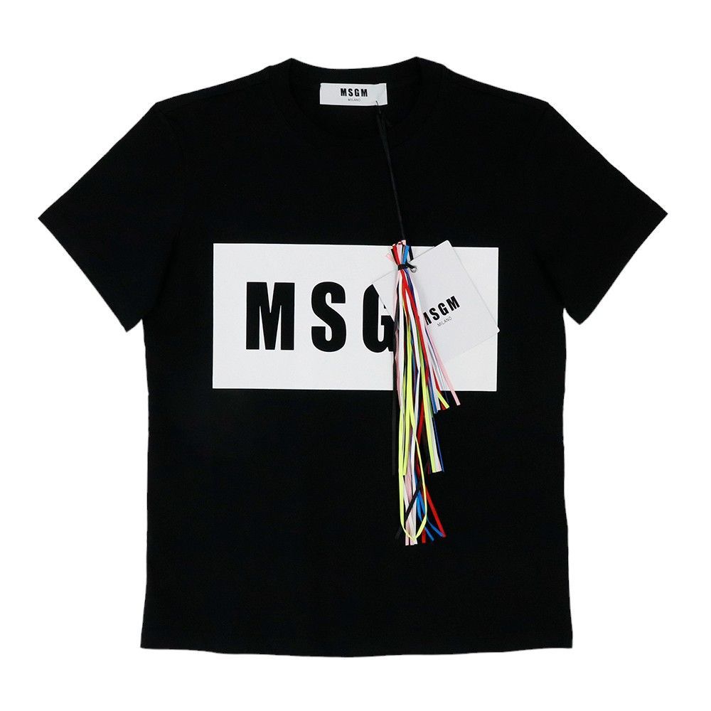 MSGM Tシャツ 半袖 エムエスジーエム 2641MDM95 195298 99 / 2000MDM520 200002 99 ブラック ボックスロゴ  プリント コットン カットソー トップス - メルカリ