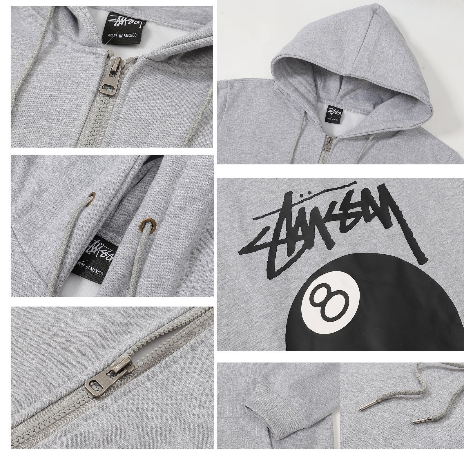 stussy ロングスリーブ フーデッドジップスウェットシャツ