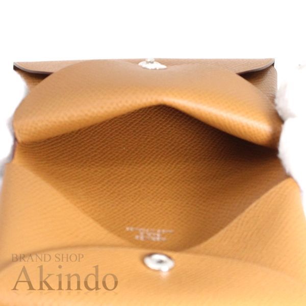 新品】エルメス カードケース コインケース 財布 カルヴィ デュオ 茶  