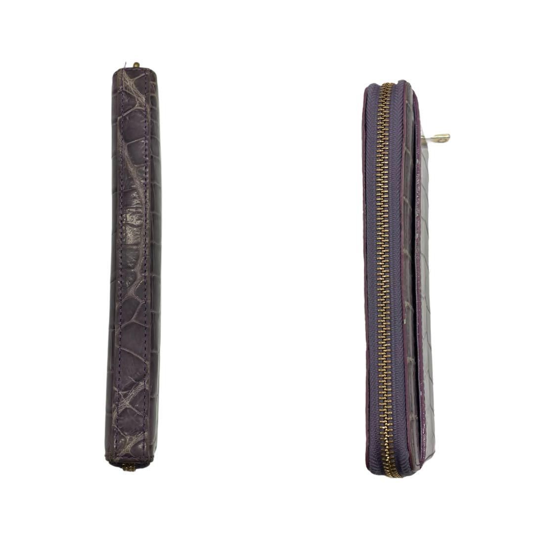 良品 1876 CROIX  クロコダイル 長財布 パープル 良品 1876 CROIX ROYAL クロコダイル 長財布 パープル - メルカリ