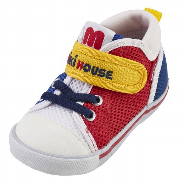 安心な ミキハウス mikihouse ダブルラッセル セカンド シューズ 15.5cm 赤×黄 43