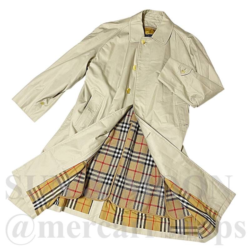 BURBERRY バーバリー ライナー付き メンズ ステンカラーコート ベージュ ノバチェック 90-165 Sサイズ相当 プローサム OJ10-2