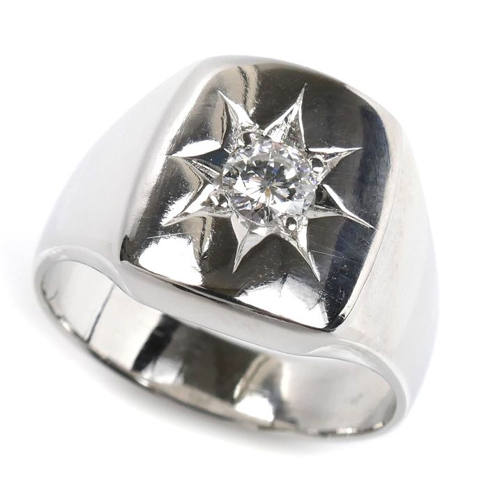 Pt850プラチナ リング・指輪 ダイヤモンド0.30ct 19.5号 17.2g