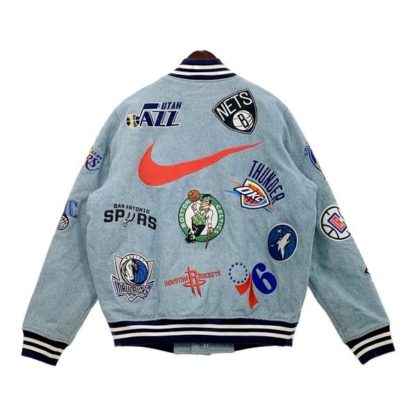 Supreme NIKE 18SS NBA Denim Warm-Up Jacket AO3632-440 チームウォームアップジャケット スタジャン シュプリーム アウター DM12647■