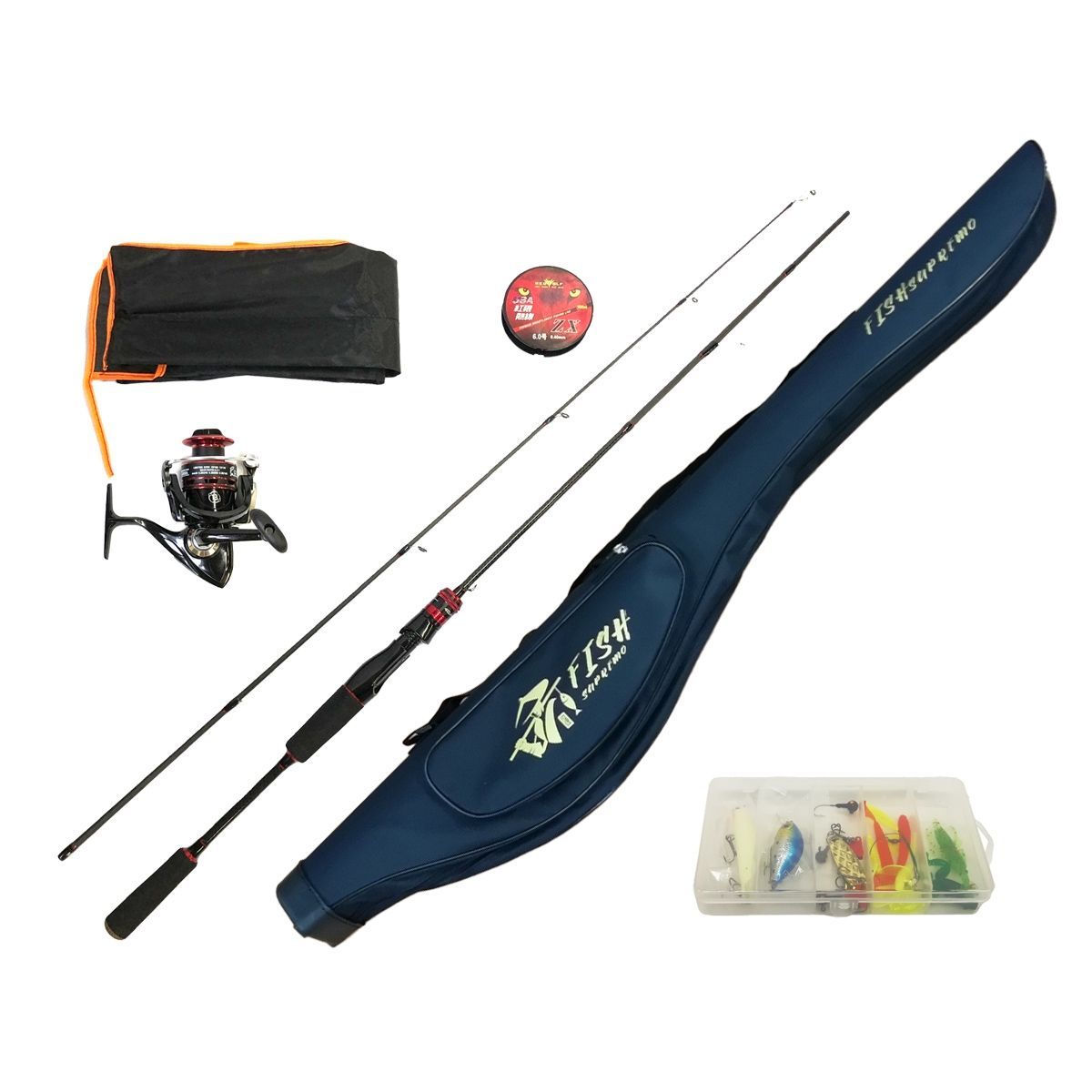 釣り竿セット 22点 1.8m ロッド 竿 釣竿 釣り竿 釣具 リール付