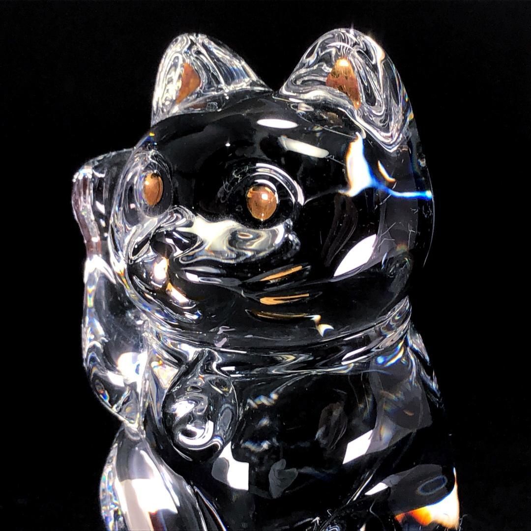 箱付き】Baccarat バカラ／招き猫 クリスタル フィギュリン