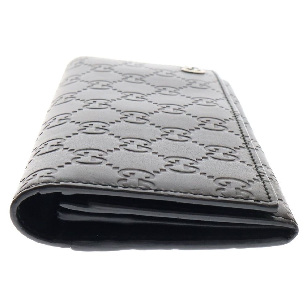 GUCCI (グッチ) グッチシマ 長財布 ブラック レザー シルバー金具