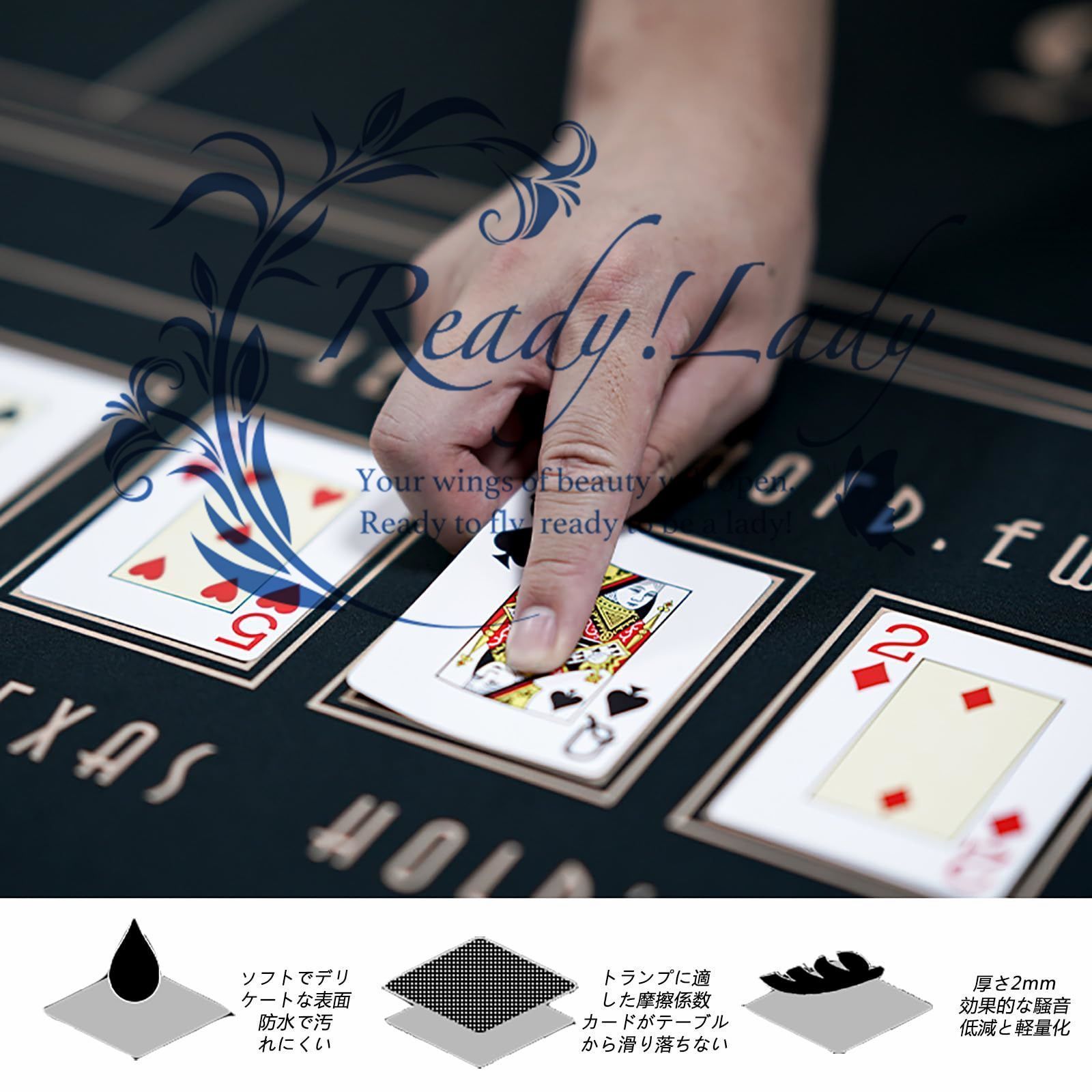 ポータブルポーカーテーブルトップ ブラックジャックのためのカードをプレイす