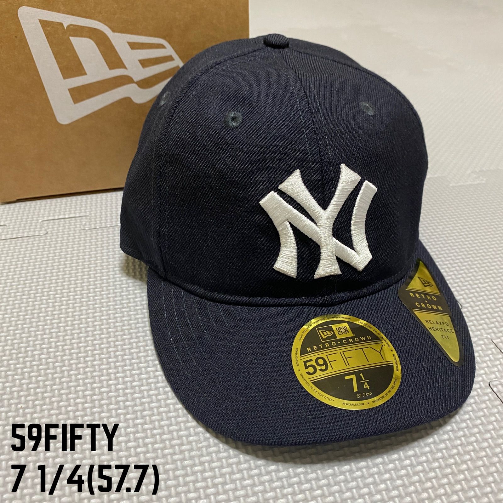 NEWERA》ニューエラ ニューヨーク ヤンキース 59FIFTY レトロクラウン キャップ OGチームカラー ネイビー つば裏 グレー ウール 7  1/4 - メルカリ