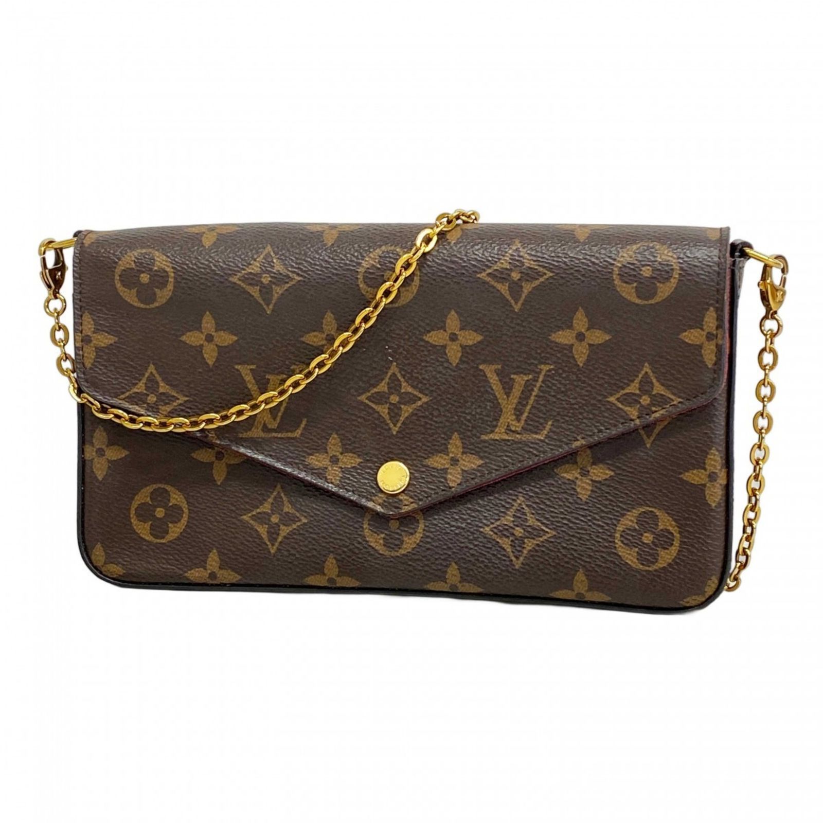 ルイ ヴィトン Louis Vuitton ルイ ヴィトン ショルダーウォレット モノグラム ポシェットフェリシー ブラウン フューシャレディース