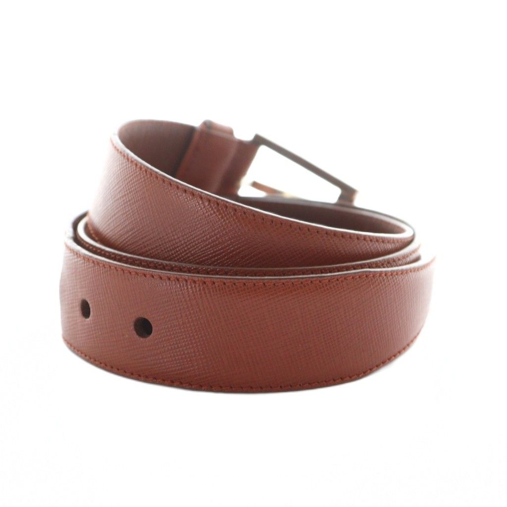 プラダ PRADA サフィアーノ ベルト バックル ロゴ レザー シルバー金具