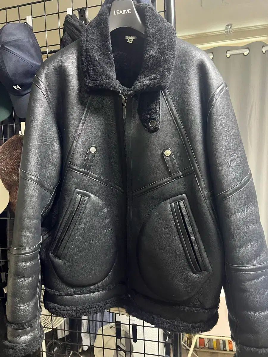 【雷市場（ポンジャン）商品韓国直送】 Ods OLIVE DRAB SERVICE セメントジャケット ムートンコート 黒 xl