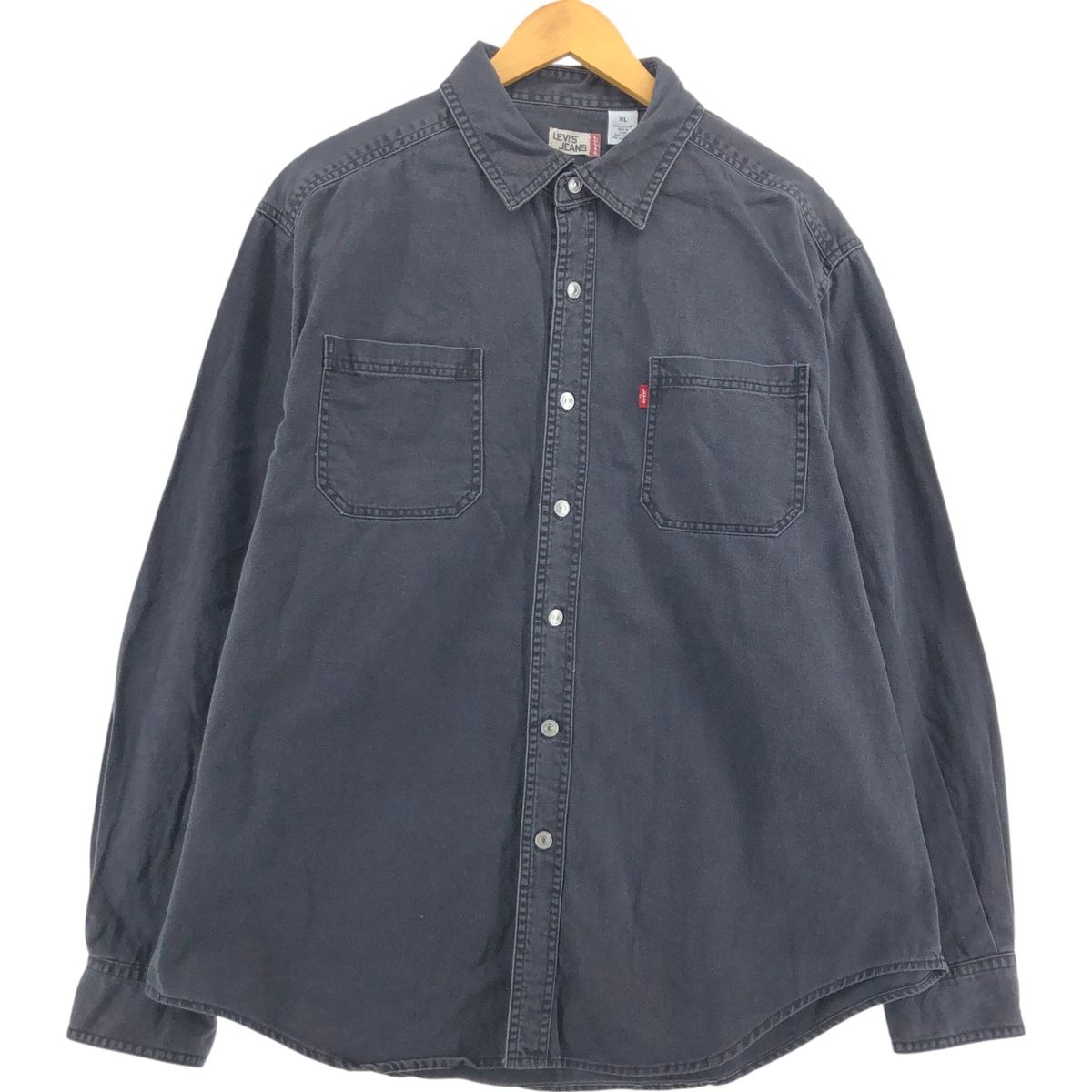古着 90~00年代 リーバイス Levi's 長袖 ブラックデニムシャツ メンズXL相当 ヴィンテージ/eaa513146