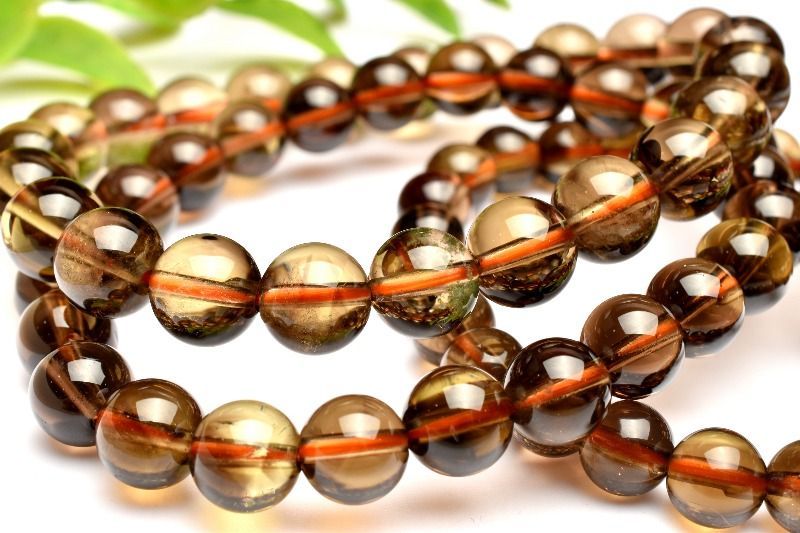 透明度抜群 スモーキーウィスキーシトリン 7mm ブレスレット 1個売り