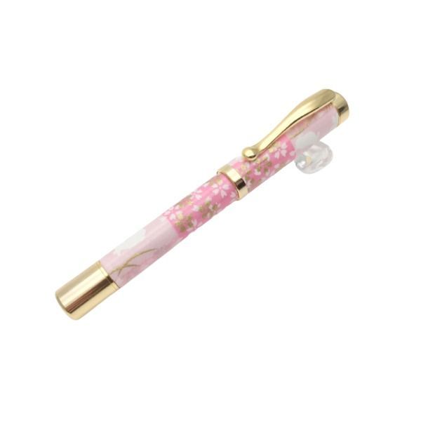 日本製 万年筆 |文房具 うさぎ市松 桃色 美濃和紙 友禅紙 文具 オフィス用品 ステーショナリー