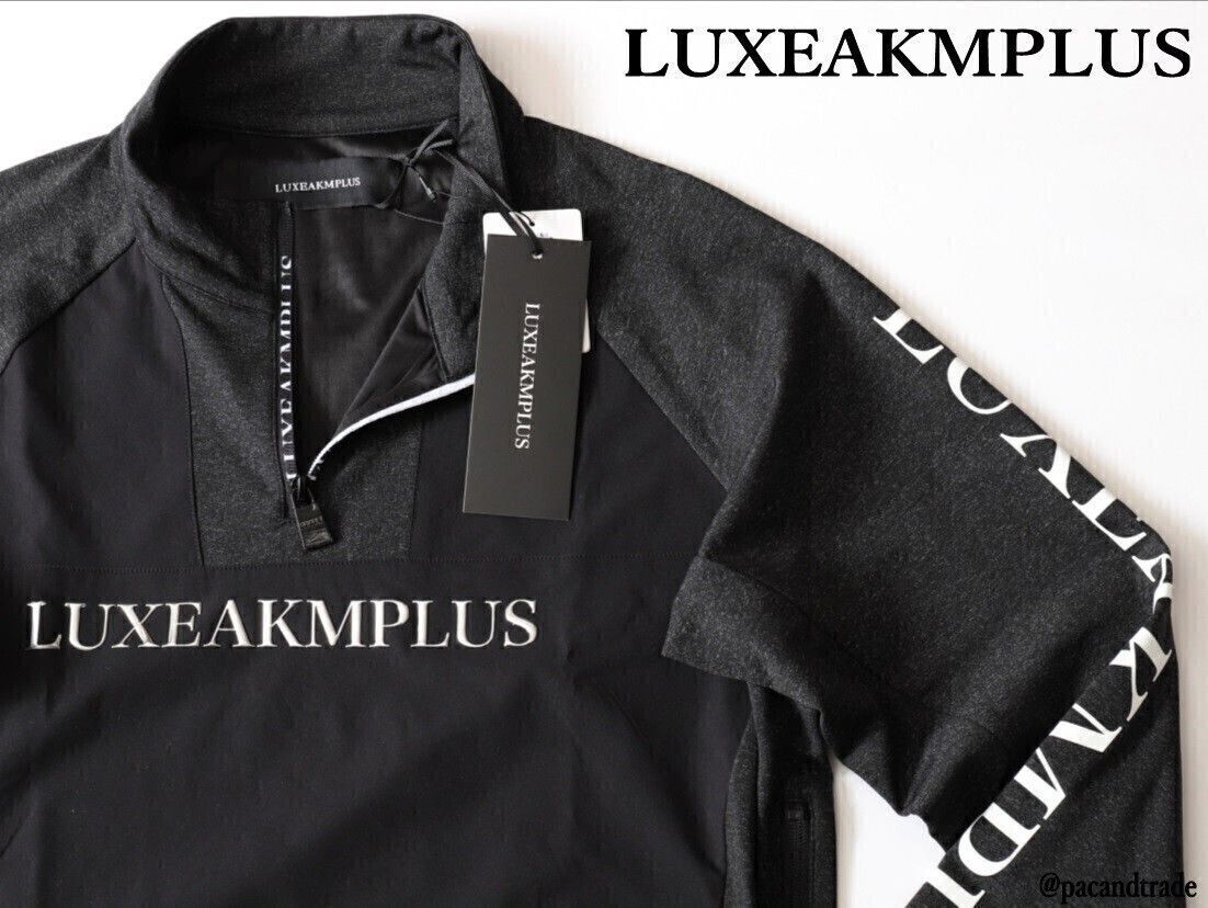 LEON掲載★LUXEAKMPLUS リュクスエイケイエムプラス★ハーフジップ防風モックネックプルオーバー★XL【lao-23026】ブラック黒★LUXE AKM LEON掲載品LUXEAKMPLUS リュクスエイケイエムプラスハーフジップ