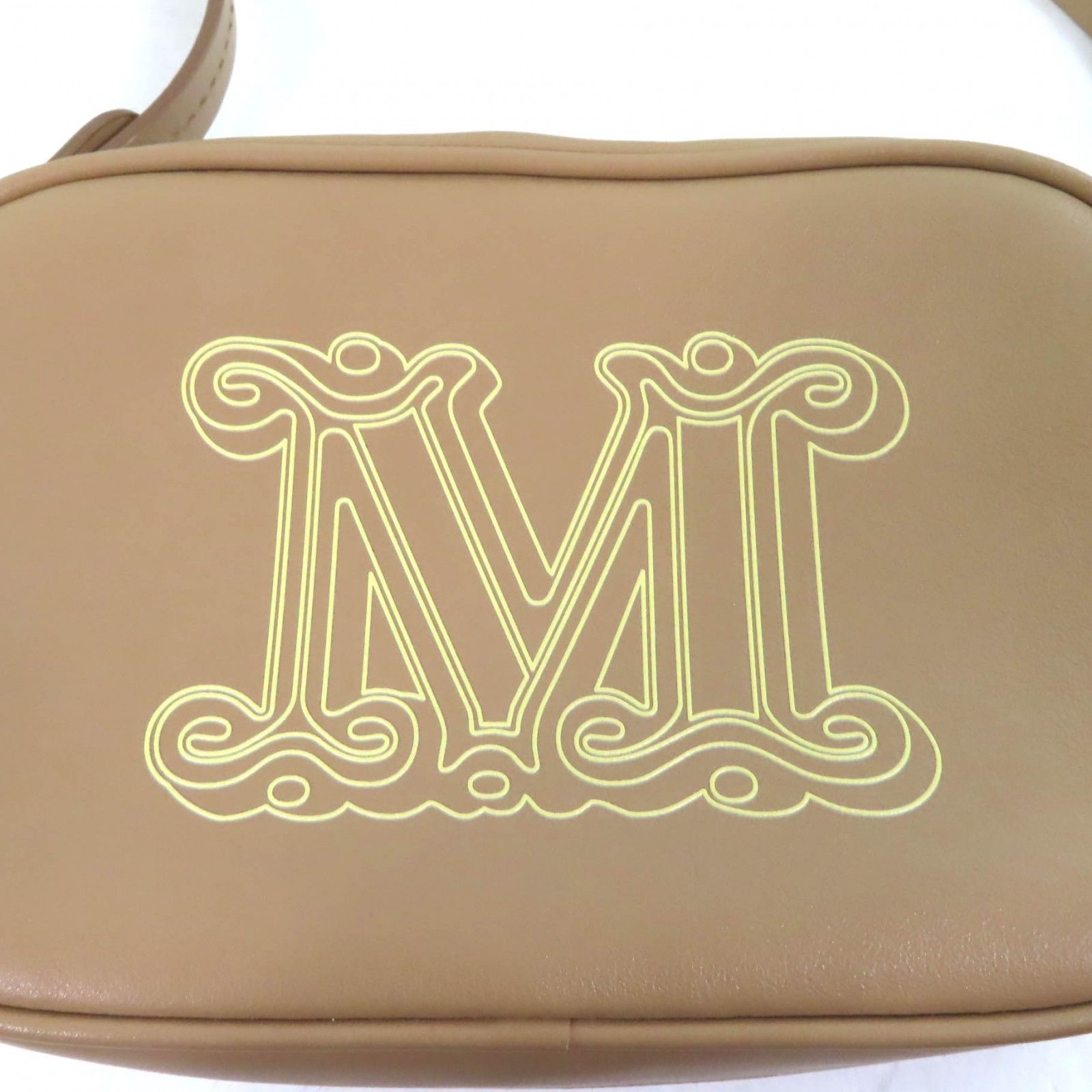 極美品★Max Mara マックスマーラ 45111526 ELSA エルサ ロゴデザイン  レザー ショルダーバッグ ブラウン 保存袋付き イタリア製 レディース 極美品☆Max Mara マックスマーラ 45111526 ELSA エルサ ロゴデザイン