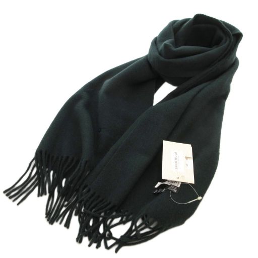ジョルジオアルマーニ GIORGIO ARMANI マフラー ストール ウール フリンジ 緑 グリーン IBO82 FF