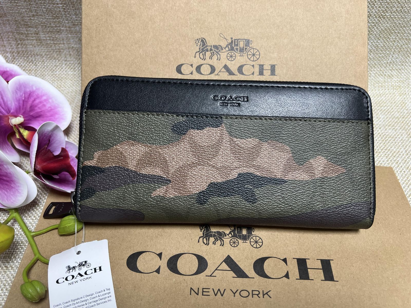 COACH 長財布 メンズ プレゼント 迷彩-