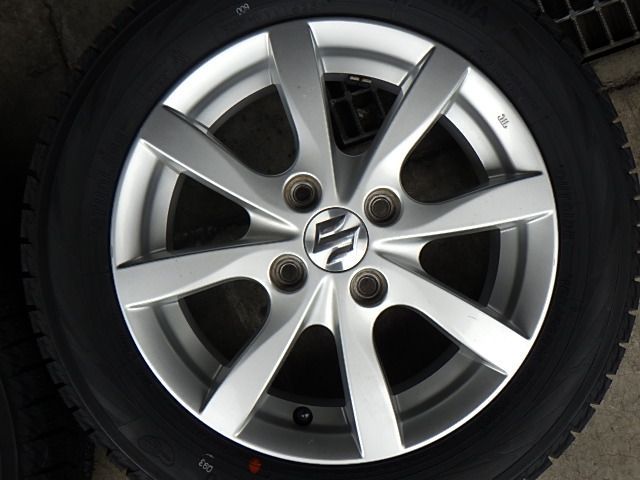 2410-382 スズキ アルミホイール＆ スタッドレスタイヤ 155 65R14 ４本セット