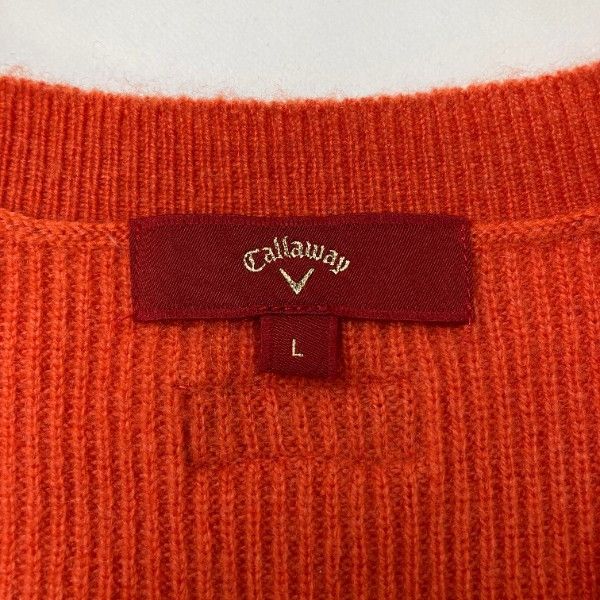 【美品】キャロウェイ カシミアセーター 中古 メンズ キャロウェイ Callaway ニットアウター L 赤 レッド