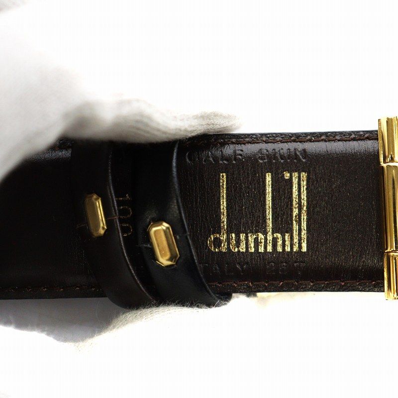 ダンヒル dunhill ベルト ハトメ ゴールド金具 レザー 40/100 黒