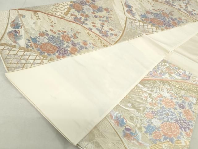 A692★逸品‼️宝船‼️袋帯正絹テーブルランナー2m17cm ︎◼︎C1164◼︎高級袋帯 正絹 花円模様 七宝 テーブルランナー