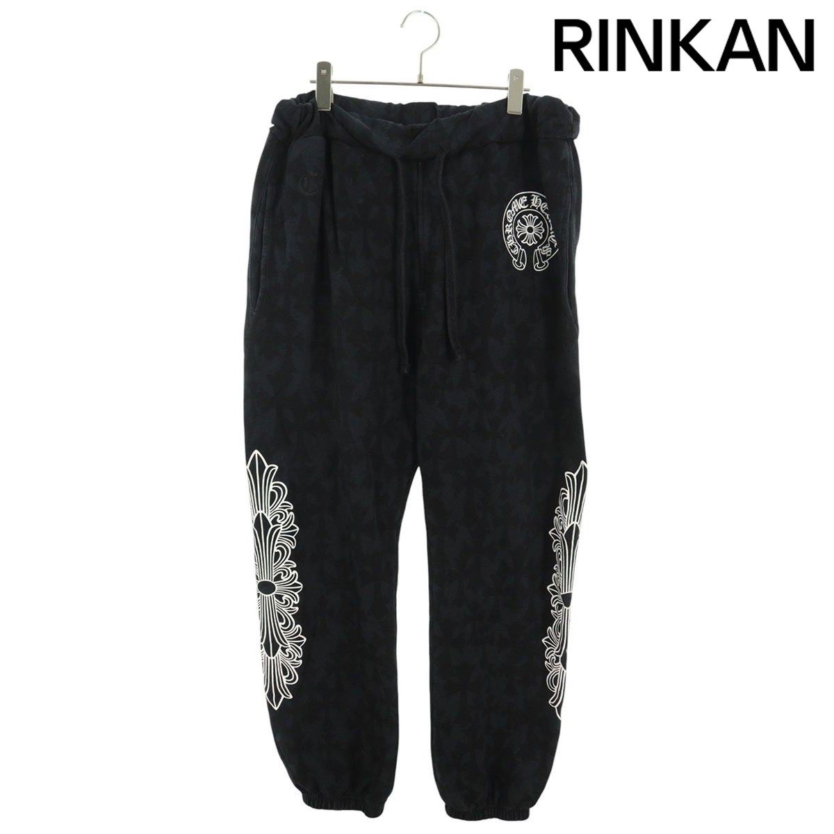 クロムハーツ SWEAT PANTS セメタリークロス総柄スウェットロングパンツ メンズ L