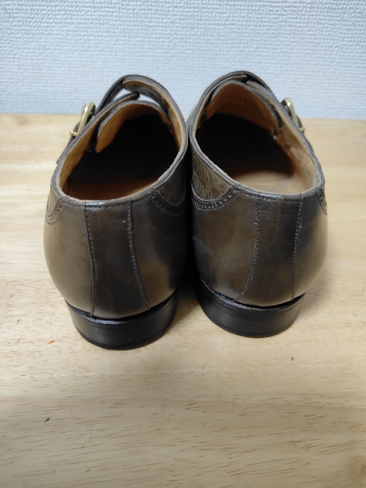 良品 MORESCHI 10 パイソン オーストリッチ モンクストラップ レザー 良品 MORESCHI 10 パイソン オーストリッチ モンクストラップ レザー