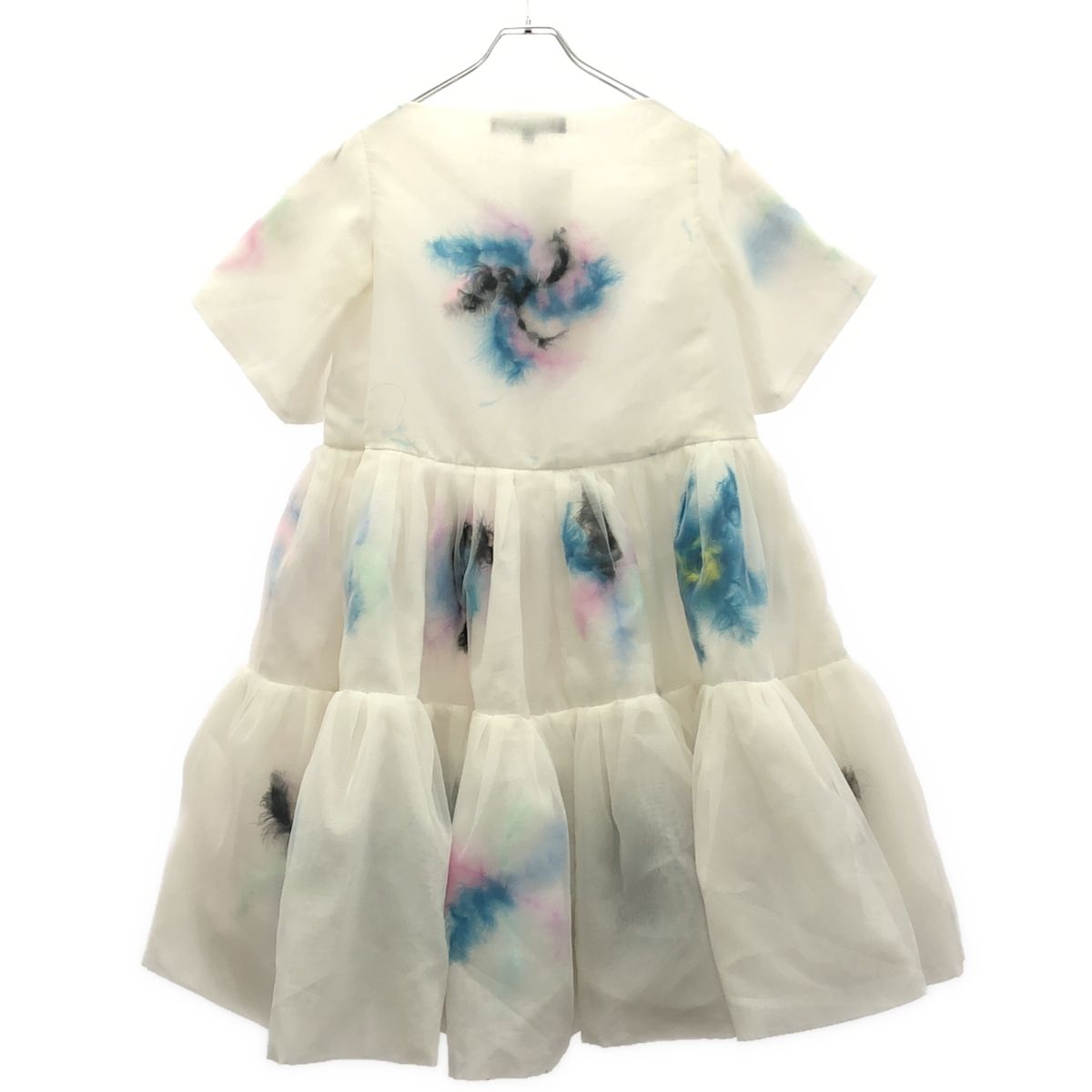 SUSAN FANG スーザンファング 21SS レインボーフェザーボリュームワンピース ホワイト S