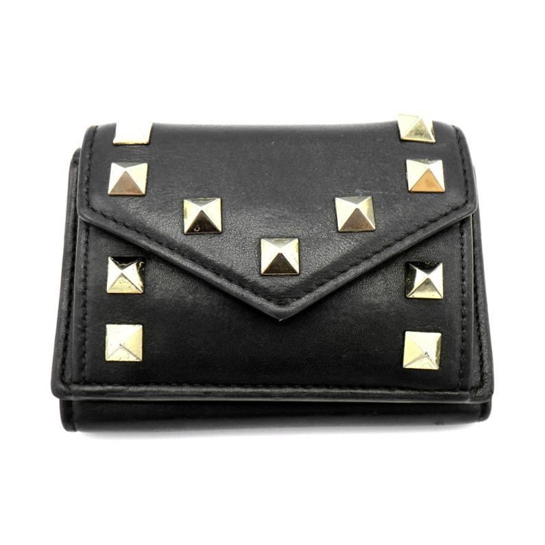 ヴァレンティノ カラヴァーニ VALENTINO GARAVANI PG T 047 BOL 2 ロックスタッズ スモール ウォレット 三つ折り 財布 w22767