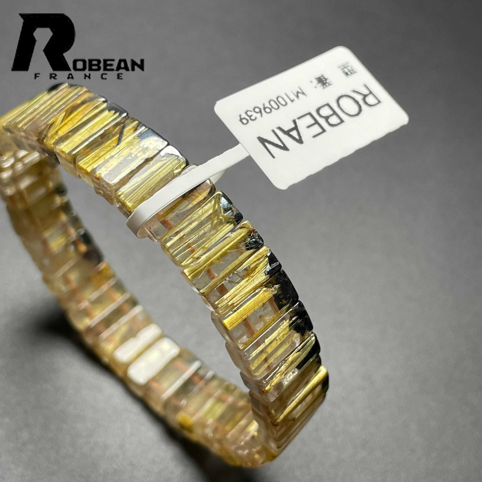 夢色EU製 定価15万円☆ROBEAN・太陽花タイチンルチルバングル☆黄金