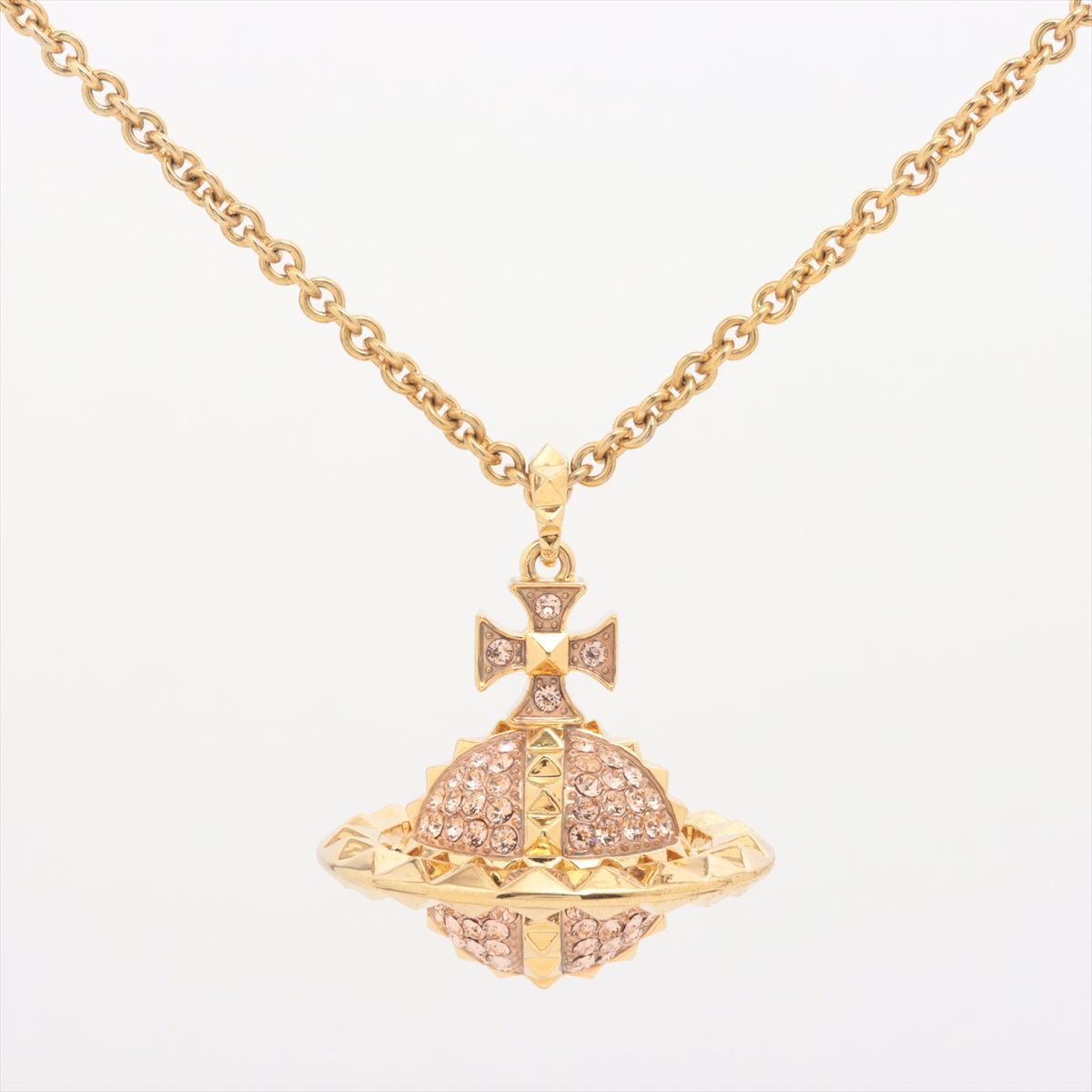 美品 ヴィヴィアンウエストウッド ネックレス オーブ ゴールド ストーン 金 Vivienne Westwood ヴィヴィアンウエストウッド オーブ