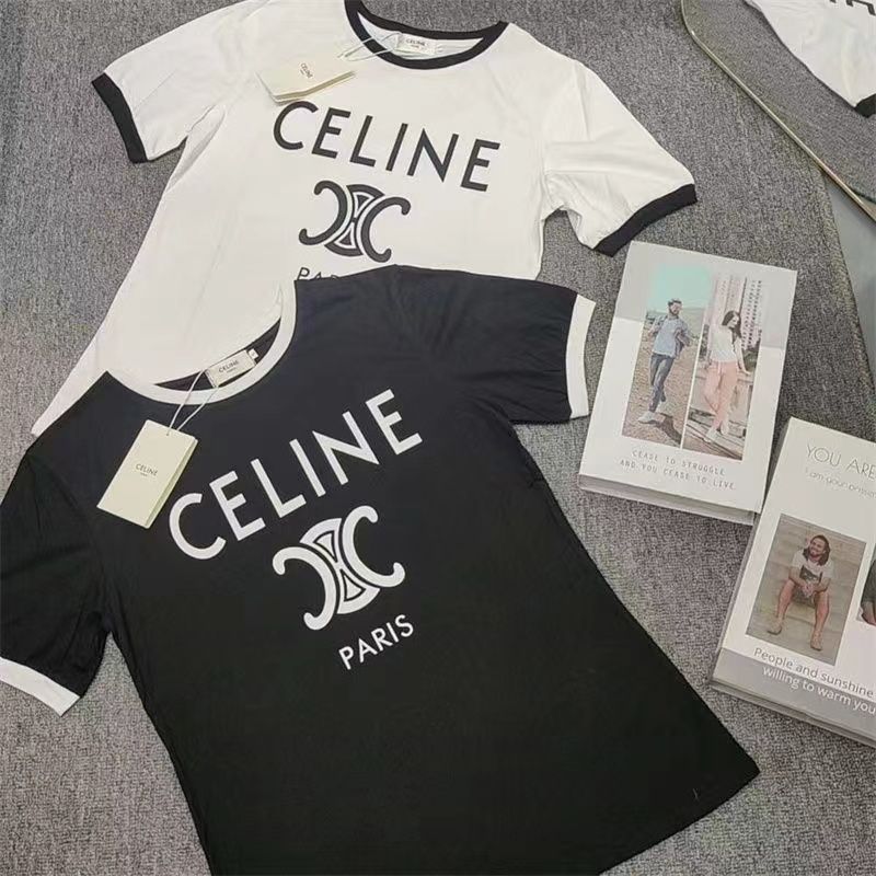 CELINE ホワイト ロゴ Tシャツ M セリーヌ CELINE Tシャツ トリオンフ