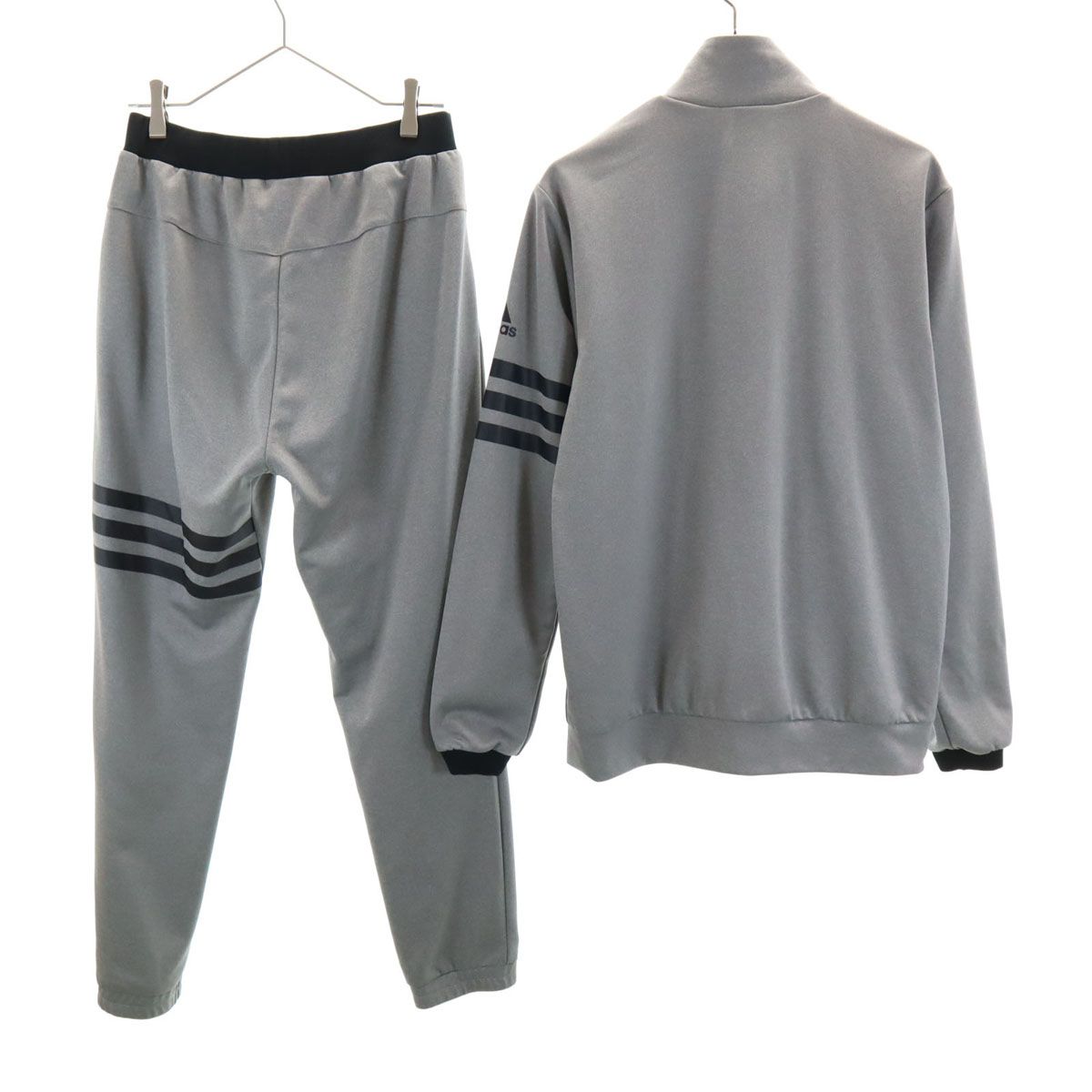 アディダス グレー　ジャージ　トラックジャケット　セットアップ　上下セット　M adidas アディダス トラックジャケット 上下 セットアップ L